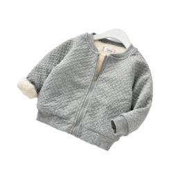 Fluffy Bomber Jacket | Grey - Affordable Baby