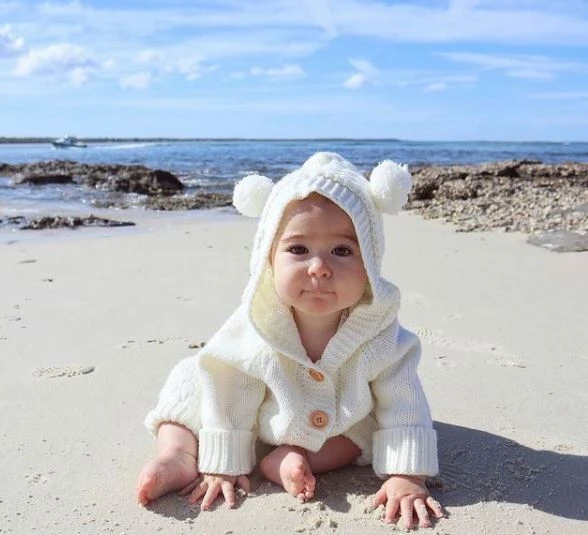 Bear Knit Onesie | Ivory - Affordable Baby 7 Bear Knit Onesie | Ivory - Affordable Baby - Image 5
