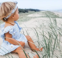 Daisy Backcross Romper | Blue - Affordable Baby -Trend Nest Store DAISYBACKCROSS 2