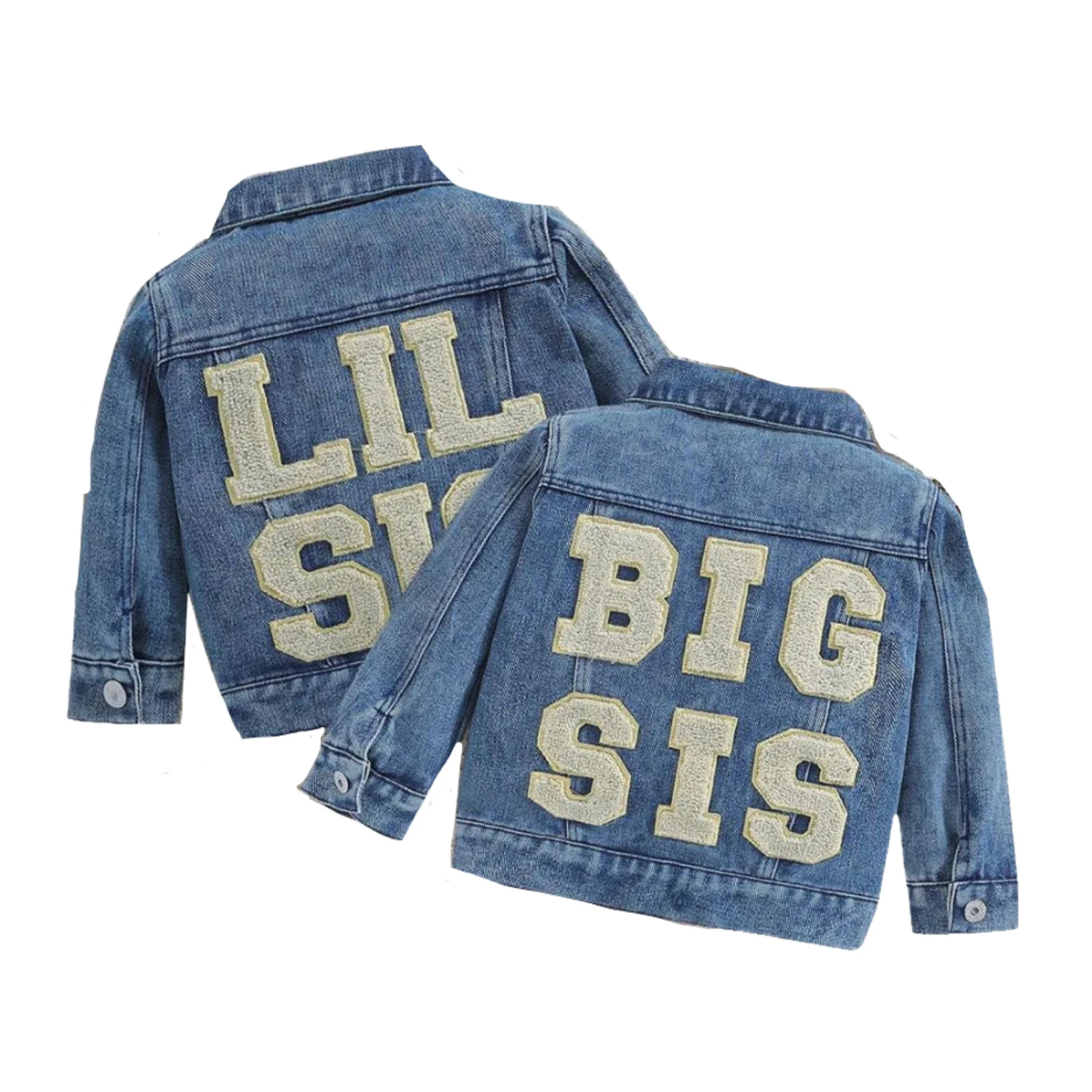 Sisters Matching Denim Jacket - Affordable Baby 3 Sisters Matching Denim Jacket - Affordable Baby