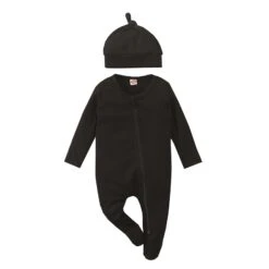 Waffle & Beanie Onesie Set | Black - Affordable Baby