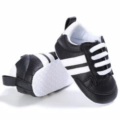 Stripe Kicks | White On Black - Affordable Baby