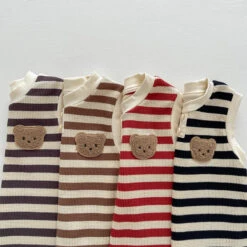 Teddy Stripe Bodysuits | 4 Colours - Affordable Baby -Trend Nest Store IMG 5694