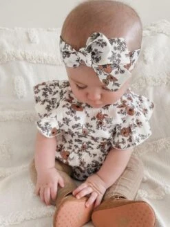 Indiana Floral Romper & Headwrap - Affordable Baby -Trend Nest Store INDIANAFLORALROMPER