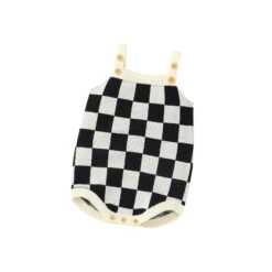 Checkers Knit Romper | Black & White - Affordable Baby