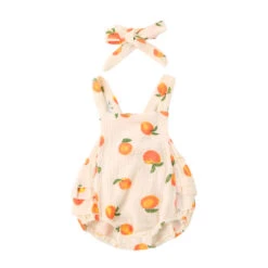 Summer Fruits Romper | Peaches - Affordable Baby