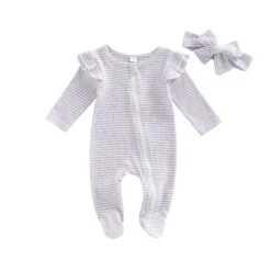 Striped Zipper Ruffle Romper | Various Colours - Affordable Baby -Trend Nest Store S139071bbb9f9430eab562ed8e9cb18c5g