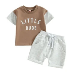 Little Dude Set | Brown - Affordable Baby