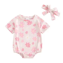 Pink Daisy Romper - Affordable Baby