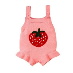 Strawberry Knitted Romper | Pink - Affordable Baby
