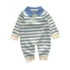 Stripey Blue Polo Romper - Affordable Baby