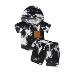 Long Back Tie Dye Set | Black - Affordable Baby