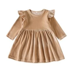 Velvet Dress | Latte - Affordable Baby