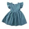 Ruffle Linen Dress | Teal - Affordable Baby