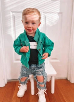 Distressed Denim Jacket | Green - Affordable Baby -Trend Nest Store Screenshot2022 08 03093902