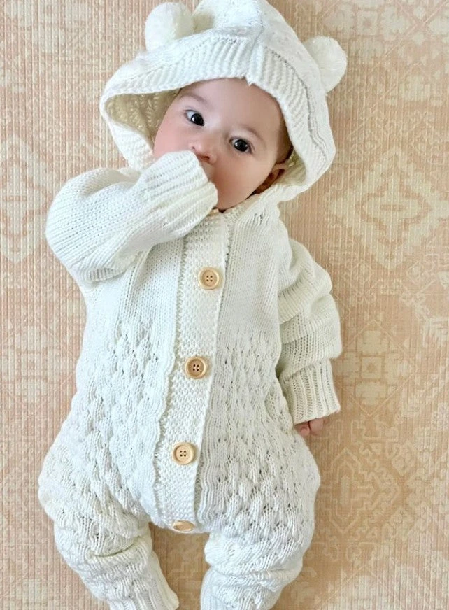 Bear Knit Onesie | Ivory - Affordable Baby 11 Bear Knit Onesie | Ivory - Affordable Baby - Image 9