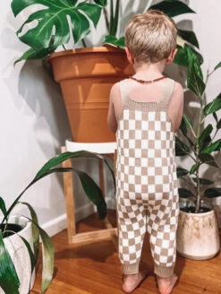 Gingham Knitted Jumpsuit | Sand - Affordable Baby -Trend Nest Store Screenshot2023 05 10105627