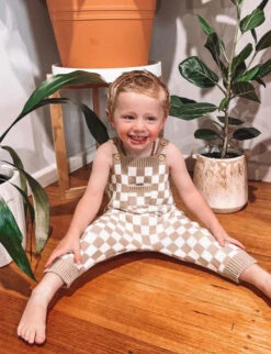 Gingham Knitted Jumpsuit | Sand - Affordable Baby -Trend Nest Store Screenshot2023 05 10105749