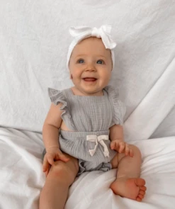 Bow Ruffle Romper | Steel - Affordable Baby -Trend Nest Store Screenshot2024 02 13094633