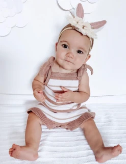 Brown Stripes Frilly Knit Romper - Affordable Baby -Trend Nest Store Screenshot2024 03 05083120