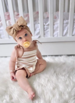 Brown Stripes Frilly Knit Romper - Affordable Baby -Trend Nest Store Screenshot2024 03 22105635