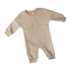 Chunky Fleece Romper | Latte *CLEARANCE* - Affordable Baby