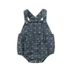 Baby Denim Romper | Floral Print - Affordable Baby