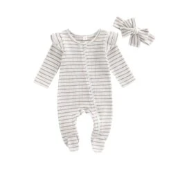 Striped Zipper Ruffle Romper | Various Colours - Affordable Baby -Trend Nest Store Sdf6d0db052b64402ad1819aaff695e4aK