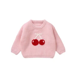 Knit Jumper Cherries | Pink - Affordable Baby