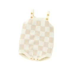 Checkers Knit Romper | Sandy - Affordable Baby