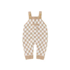 Gingham Knitted Jumpsuit | Sand - Affordable Baby