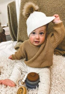 Cuddly Knit Sweater | Cement - Affordable Baby -Trend Nest Store Sweaterandhat