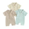 Waffle Polo Romper | 3 Colours - Affordable Baby -Trend Nest Store Untitled design 2024 08 04T135943.107