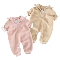 Sherpa Zip Romper | 2 Colours - Affordable Baby