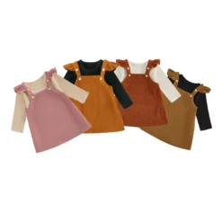 Corduroy Overall Dress & Romper Set | 4 Colours - Affordable Baby