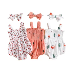 Scrunch Romper & Matching Headband | 3 Colours - Affordable Baby