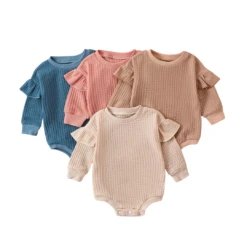 Ruffle Waffle Romper | 4 Colours - Affordable Baby