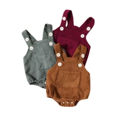 Corduroy Pocket Romper | 3 Colours - Affordable Baby