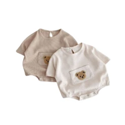 Teddy Pocket Romper | 2 Colours - Affordable Baby