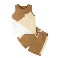 Isaiah Tank Set | Brown - Affordable Baby