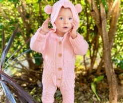 Bear Knit Onesie | Pink - Affordable Baby -Trend Nest Store bearknitpink