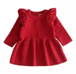 Anastacia Winter Dress | Red - Affordable Baby