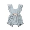 Bow Ruffle Romper | Steel - Affordable Baby