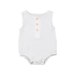 Liam Romper | White - Affordable Baby