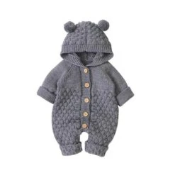 Bear Knit Onesie | Charcoal - Affordable Baby
