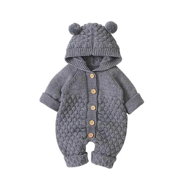 Bear Knit Onesie | Charcoal - Affordable Baby 3 Bear Knit Onesie | Charcoal - Affordable Baby