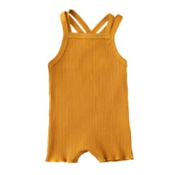 Georgia Cross Back Romper | Mustard - Affordable Baby