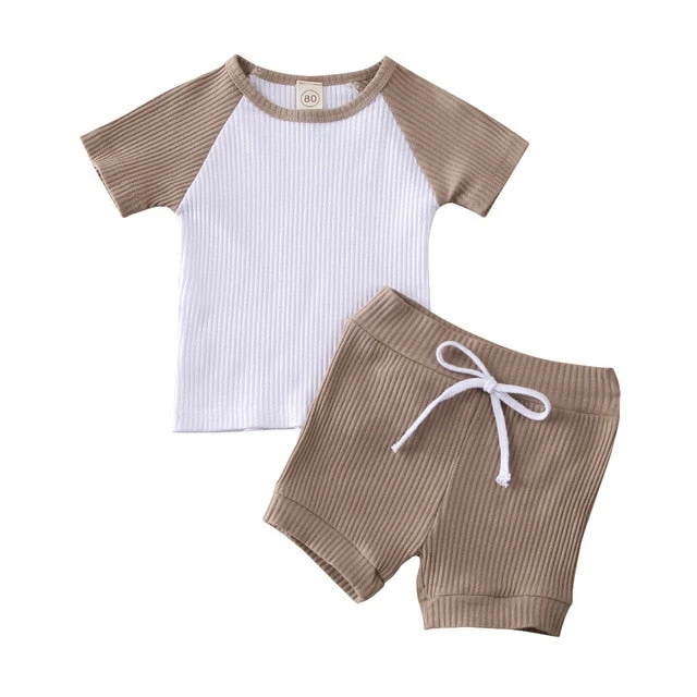 Two Tone Ribbed Set | Brown - Affordable Baby 3 Two Tone Ribbed Set | Brown - Affordable Baby