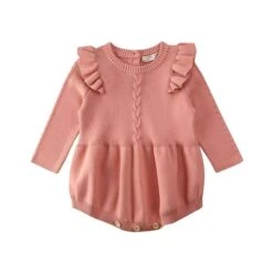 Anastacia Frilly Romper | Peach - Affordable Baby