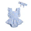 Daisy Backcross Romper | Blue - Affordable Baby